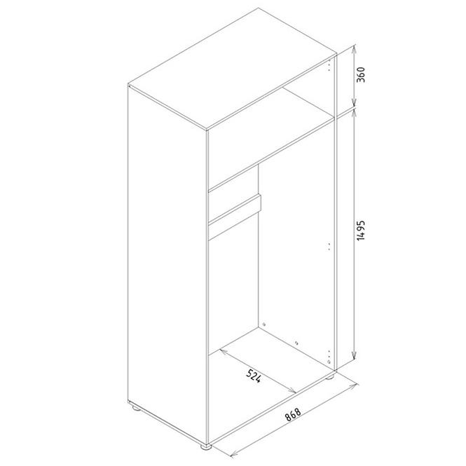 Schrank Lionel Li08 eiche sonoma/weiß