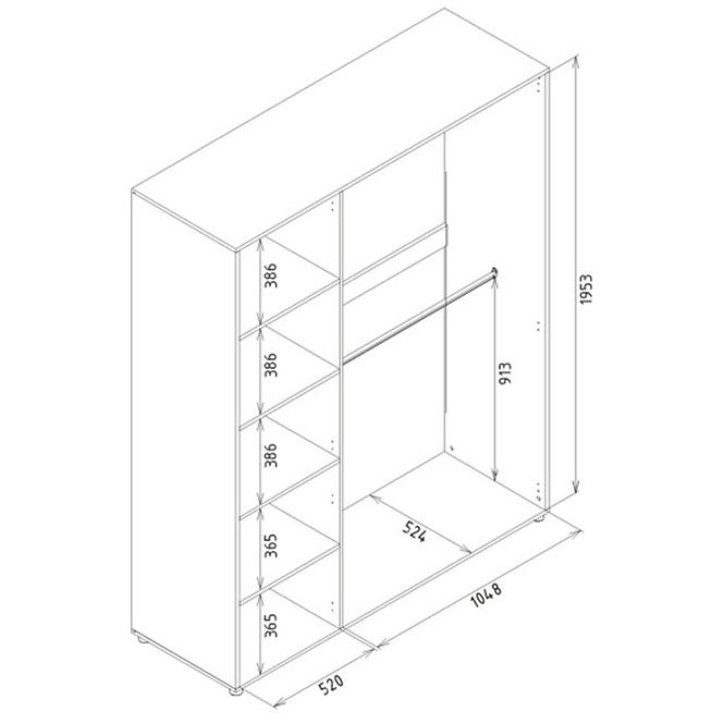 Schrank Lionel Li09 eiche sonoma/weiß