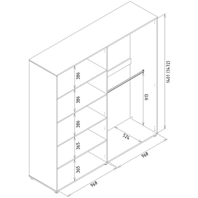 Schrank Lionel Li10 eiche sonoma/weiß