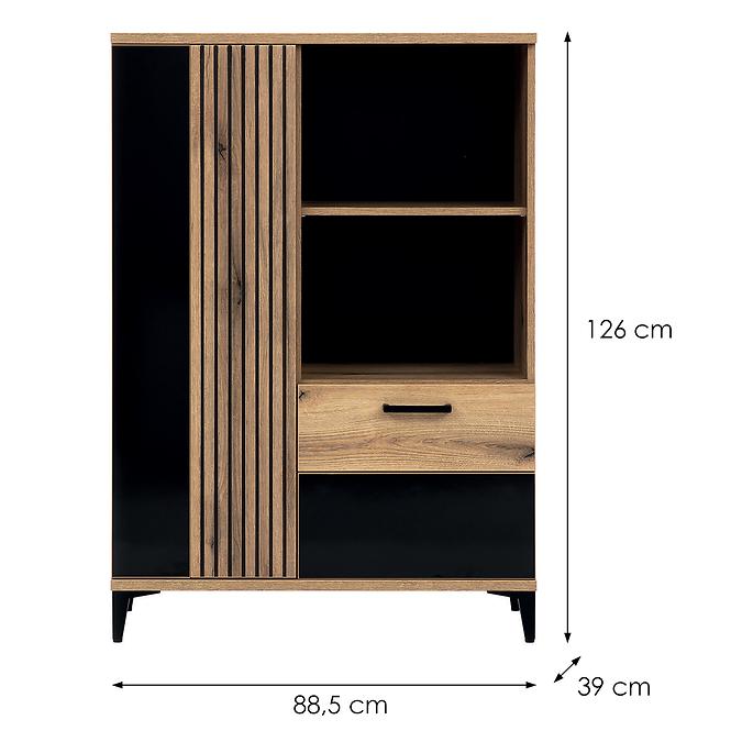 Schrank Aris As05 eiche evoke/schwarz