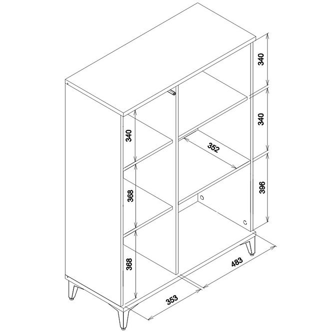 Schrank Aris As05 eiche evoke/schwarz