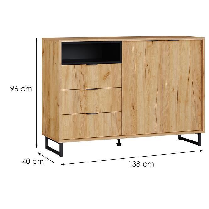 Kommode Konor 138 2d3s Eiche Craft Gold,2