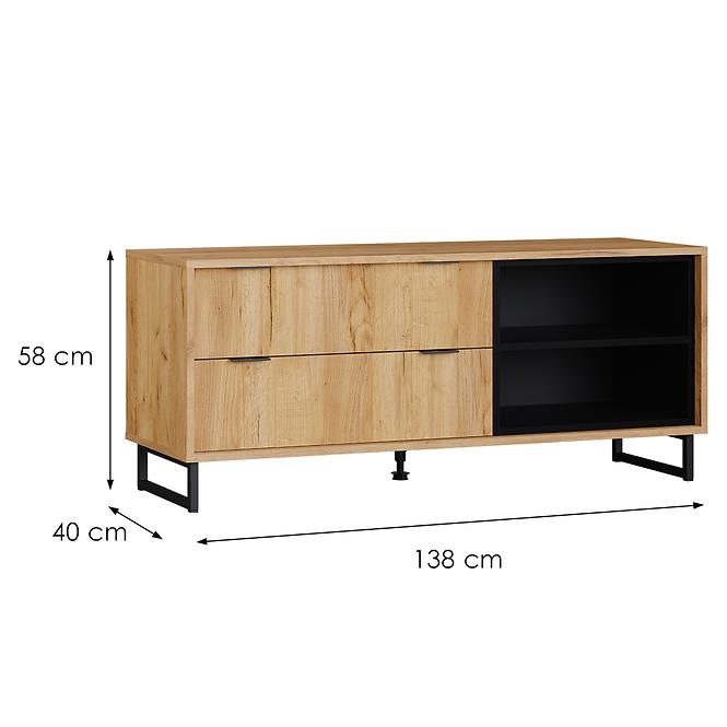 Tv Tisch Konor Eiche Craft Gold,2
