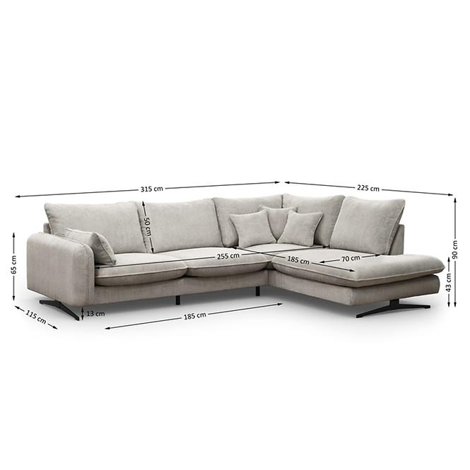 Ecksofa Prince L rechts Poso 100,8