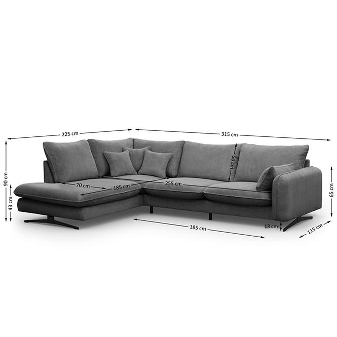Ecksofa Prince L links Poso 60,8