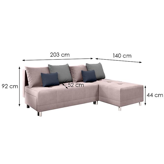 Ecksofa Max New Vena 10+18+15 rosa