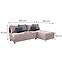 Ecksofa Max New Vena 10+18+15 rosa,3