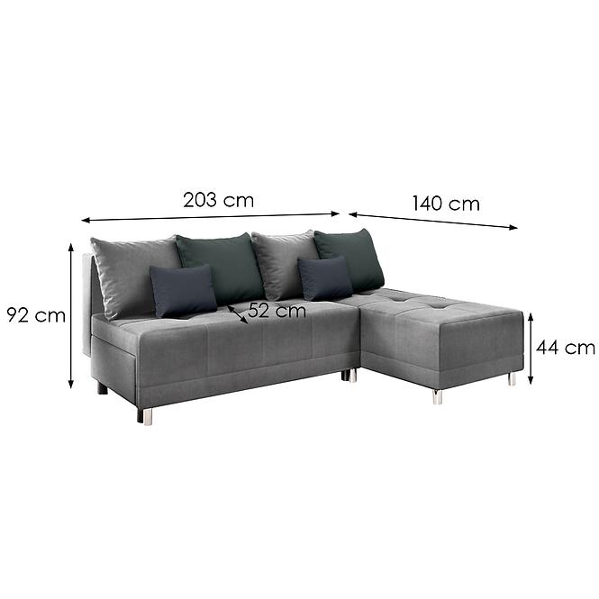 Ecksofa Max New Vena 18+16+15 grau