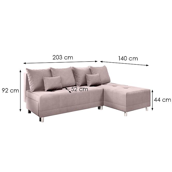 Ecksofa Max New Vena 10 rosa