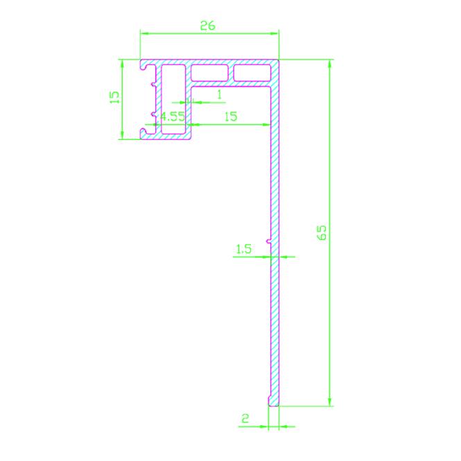 Deckenschienenabdeckung 210 cm Weiß