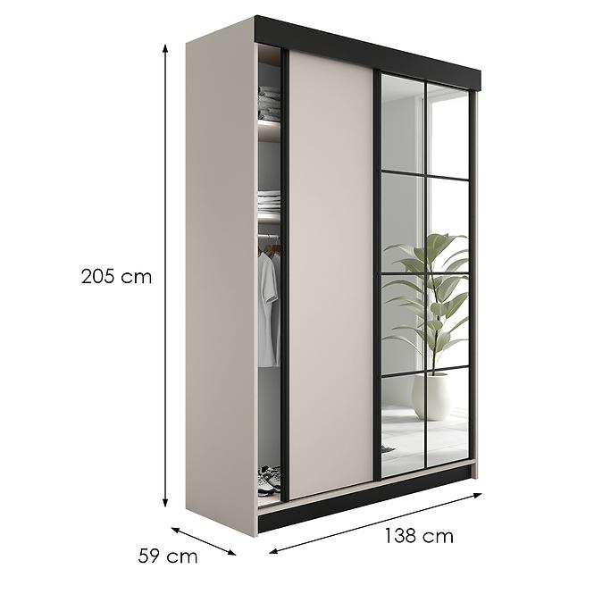 Schrank Lamaro 138 kaschmir + schwarze Einsätze