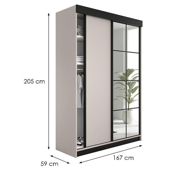 Schrank Lamaro 167 kaschmir + schwarze Einsätze