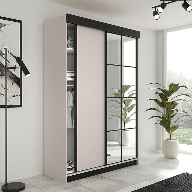 Schrank Lamaro 167 kaschmir + schwarze Einsätze