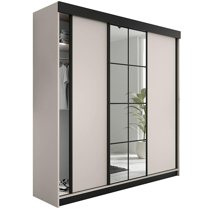 Schrank Lamaro 250 kaschmir + schwarze Einsätze
