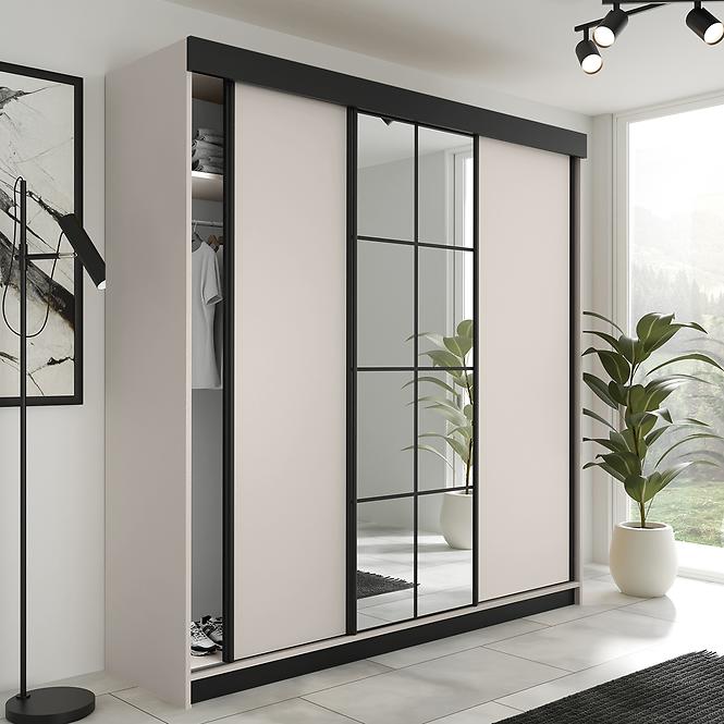 Schrank Lamaro 250 kaschmir + schwarze Einsätze
