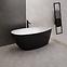 Badewanne Girla 159x70 Weiß/schwarz matt  ohne Überlauf,3