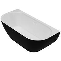Badewanne Lesla 168x82 Konglomerat schwarz/Weiß matt