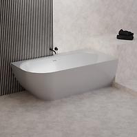 Badewanne Nelza 175x82 links Konglomerat Weiß matt