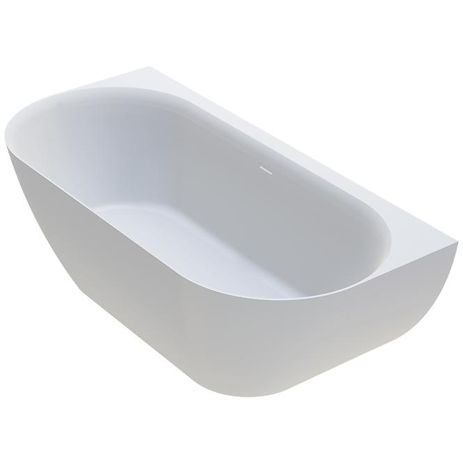 Badewanne Lesla 168x82 Konglomerat Weiß matt