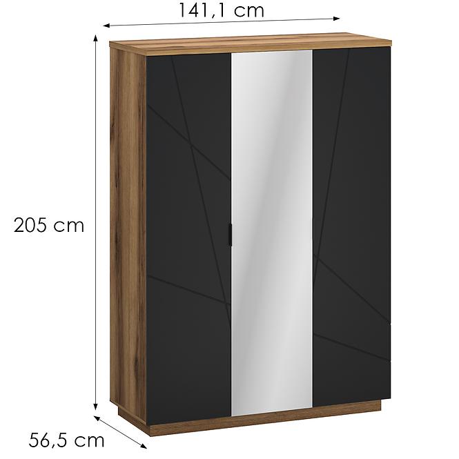 Schrank Orient H1 Delano-Eiche/schwarz