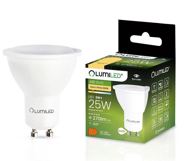 45LD ŽÁROVKA  LUMILED LED GU10 3W 270LM 120ST. CB