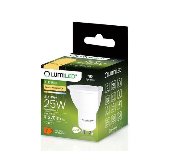 45LD ŽÁROVKA  LUMILED LED GU10 3W 270LM 120ST. CB