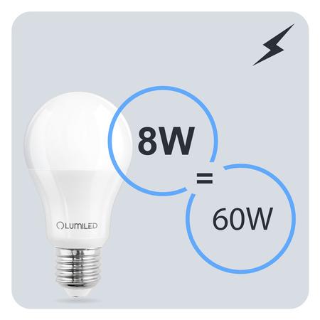 45LD ŽÁROVKA  LUMILED A60 8W 840 E27 806LM 4000K