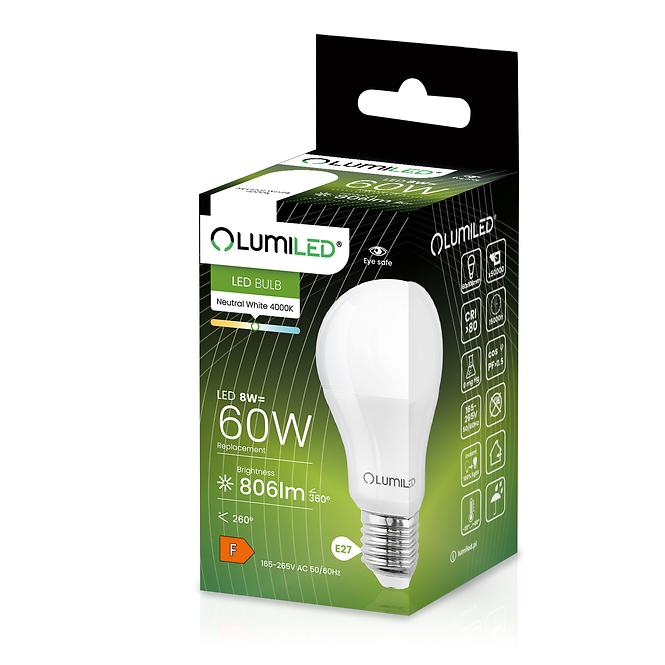 45LD ŽÁROVKA  LUMILED A60 8W 840 E27 806LM 4000K