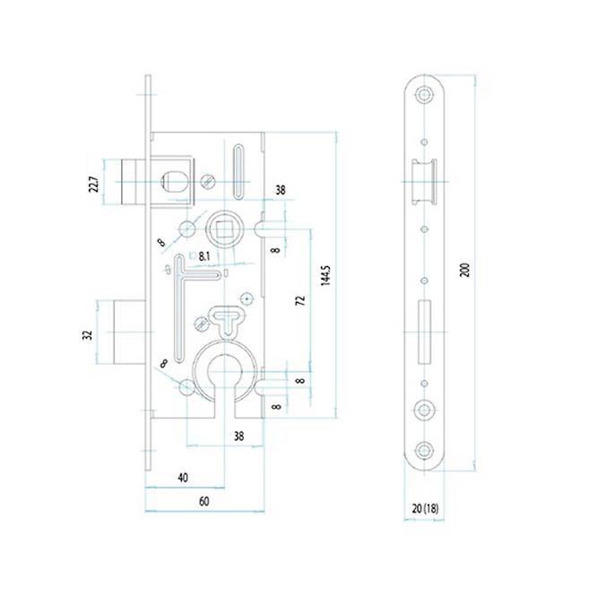Einsteckschloss 5160/18N 1/2