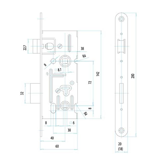 Einsteckschloss 5220/18N 1/2