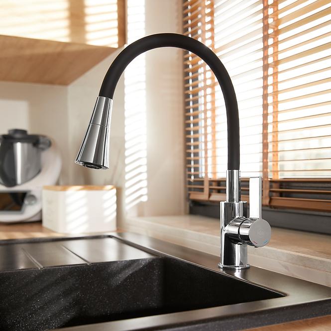 Spültischarmatur mit flexiblem Auslauf Rumba Black Duo,3