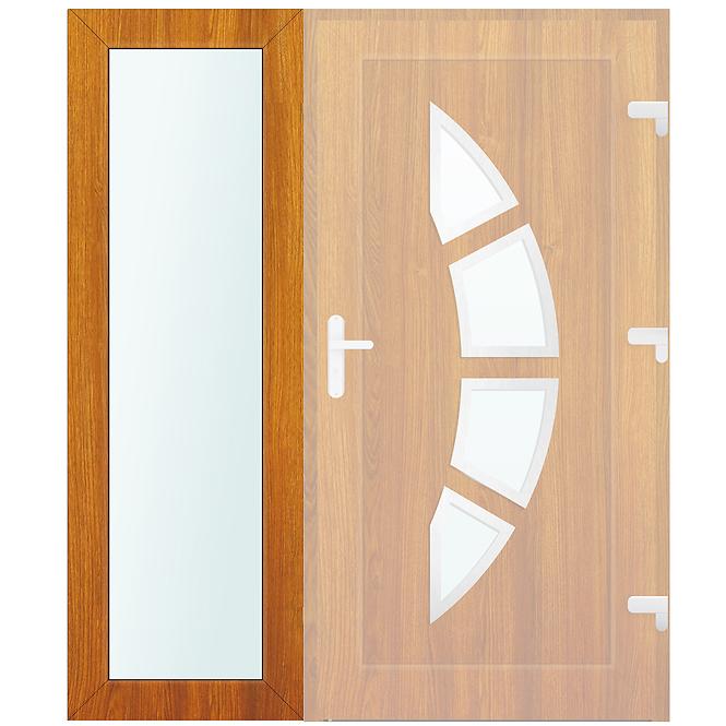 Seitenlicht zur Eingangstür Eiche Gold 40x198 klares Glas