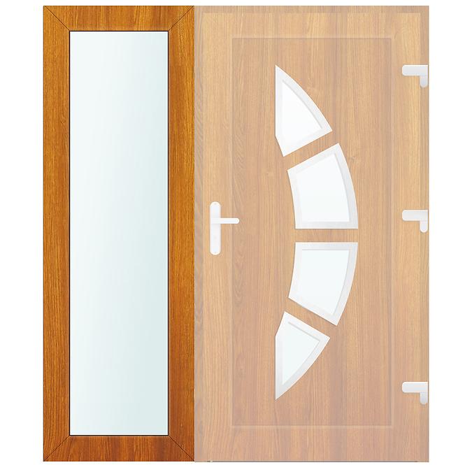 Seitenlicht zur Eingangstür Eiche Gold 50x198 klares Glas,2