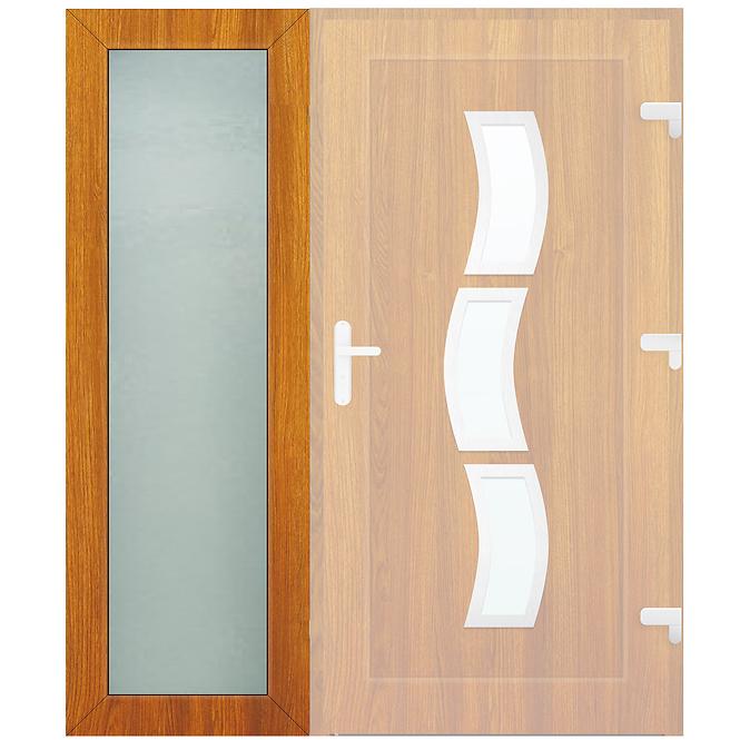 Seitenlicht zur Eingangstür Eiche Gold 50x198 Ornamentglas,2