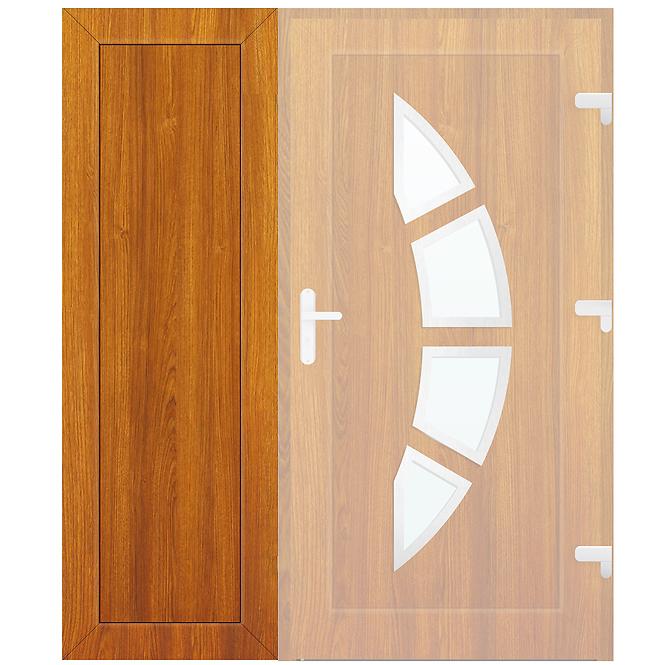 Seitenlicht zur Eingangstür Eiche Gold 40x198 PVC-Paneel,2