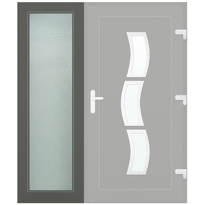 Seitenlicht zur Eingangstür Anthrazit 40x198 Ornamentglas,2