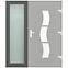 Seitenlicht zur Eingangstür Anthrazit 50x198 Ornamentglas,2
