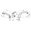 Badewanne-Armatur Metalia 55 3-Loch 55045,0 Chrom,2