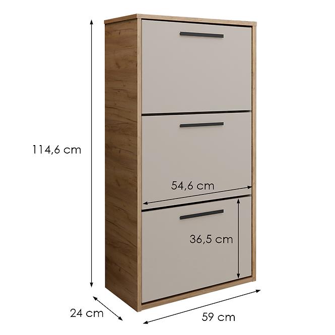 Schuhschrank Asper hängend Kaschmir/Craft