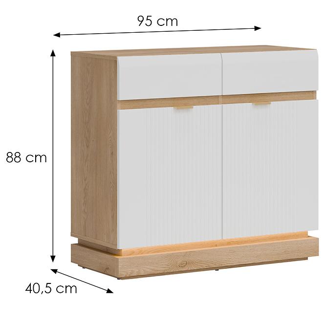 Kommode Milton ML02 eiche crem torro weiß,2