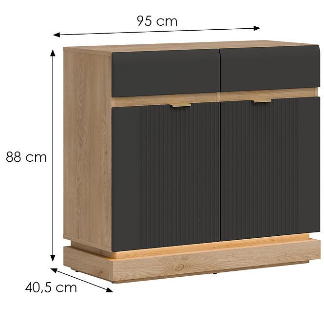 Kommode Milton ML02 eiche crem torro anthrazit,2