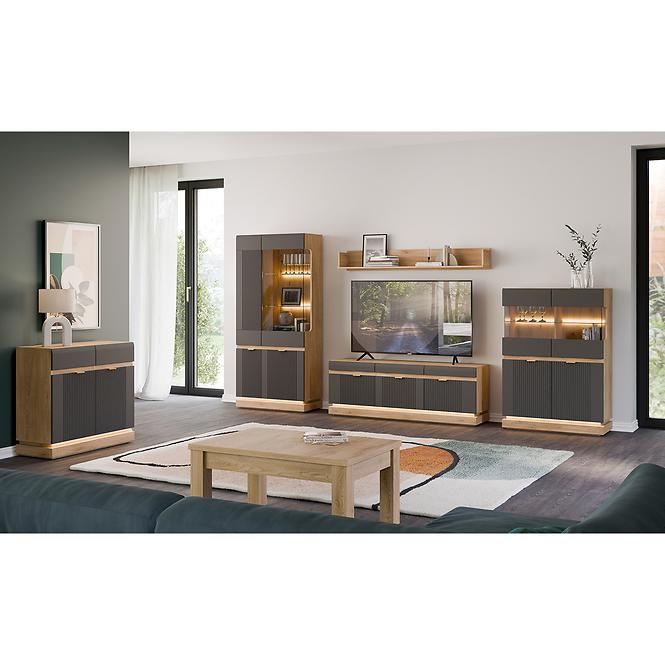 Kommode Milton ML02 eiche crem torro anthrazit,8