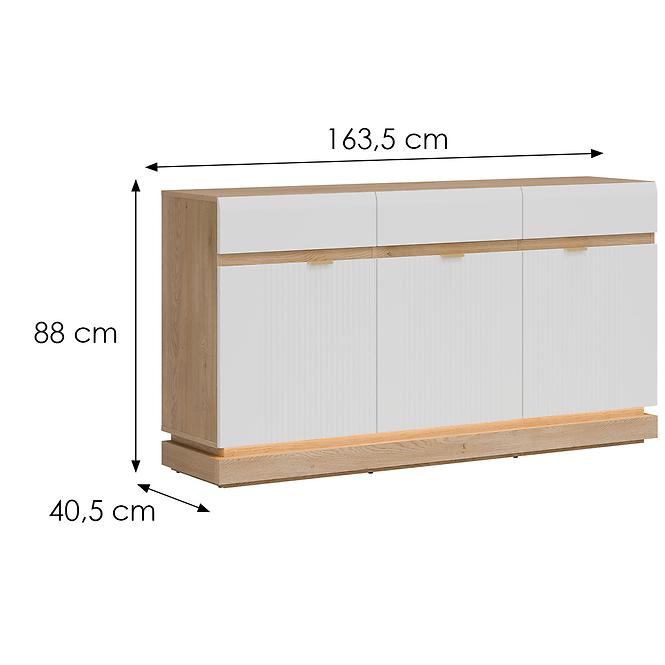Kommode Milton ML03 eiche crem torro weiß,2
