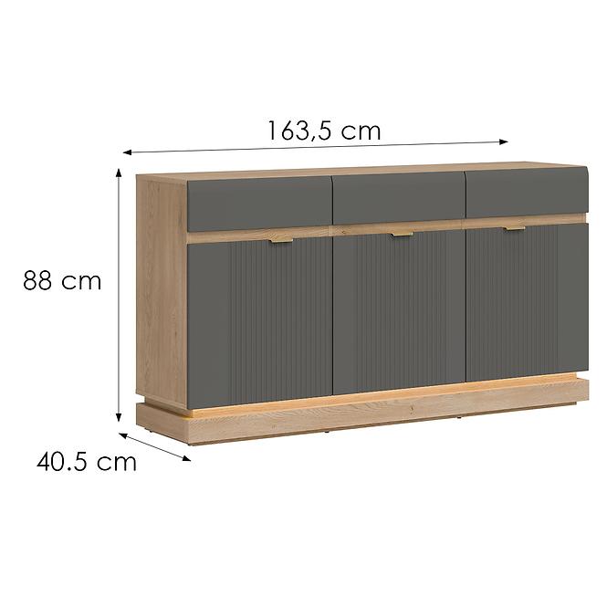 Kommode Milton ML03 eiche crem torro grau,2