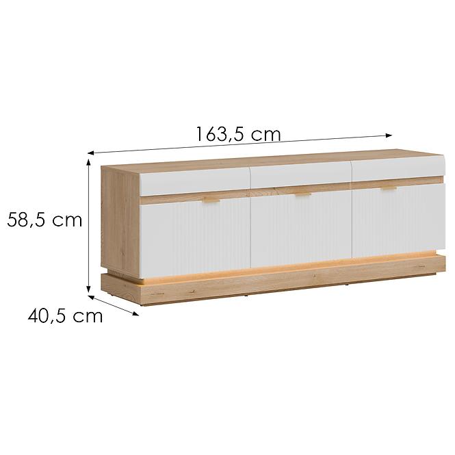Tv Tisch Milton ML01 eiche crem torro weiß
