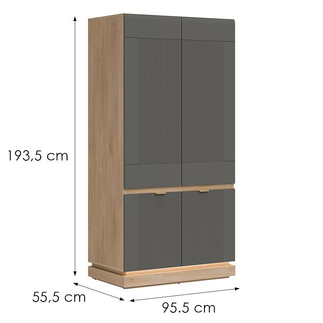 Schrank 2D Milton ML08 Dąb crem torro grau