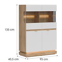 Vitrine niedrig Milton ML04 eiche crem torro weiß