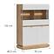 Vitrine niedrig Milton ML04 eiche crem torro weiß
