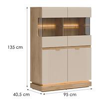 Vitrine niedrig Milton ML04 eiche crem torro kremona