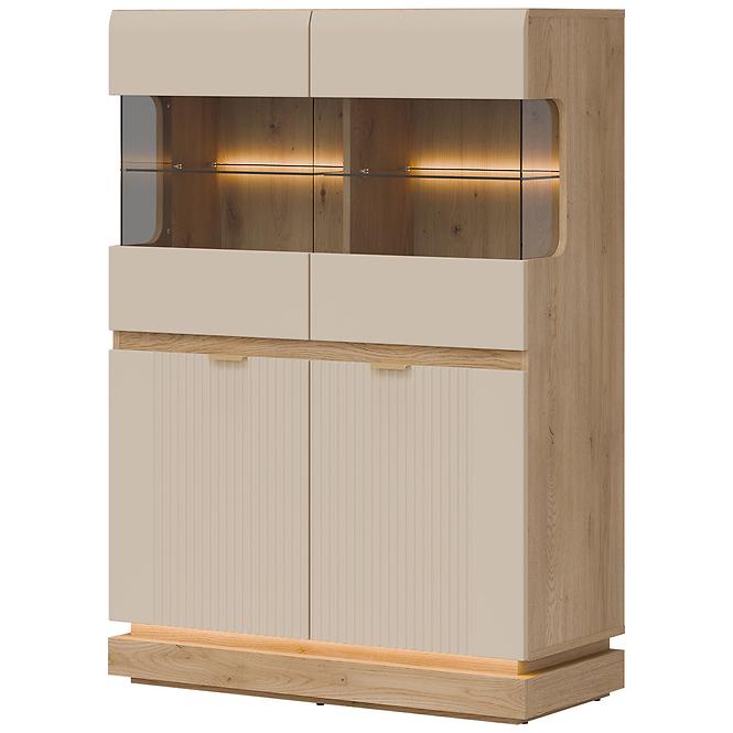 Vitrine niedrig Milton ML04 eiche crem torro kremona